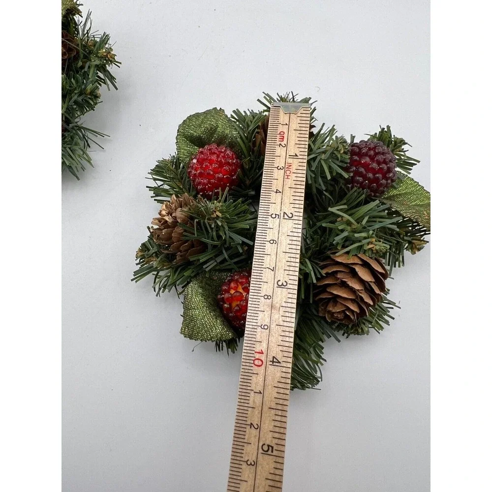 Vintage Christmas Plastic‎ Holly Berry Candle Ring Wreaths